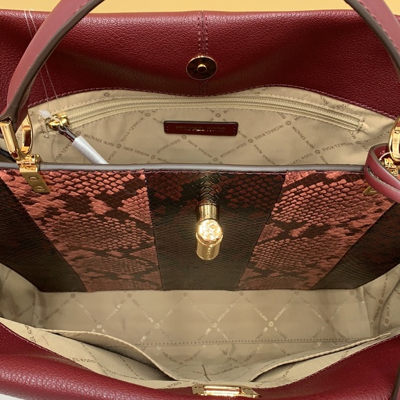 MICHAEL KORS PENELOPE LARGE TOP HANDLE MERLOT MULTI COLOR - Picture 9 of 16